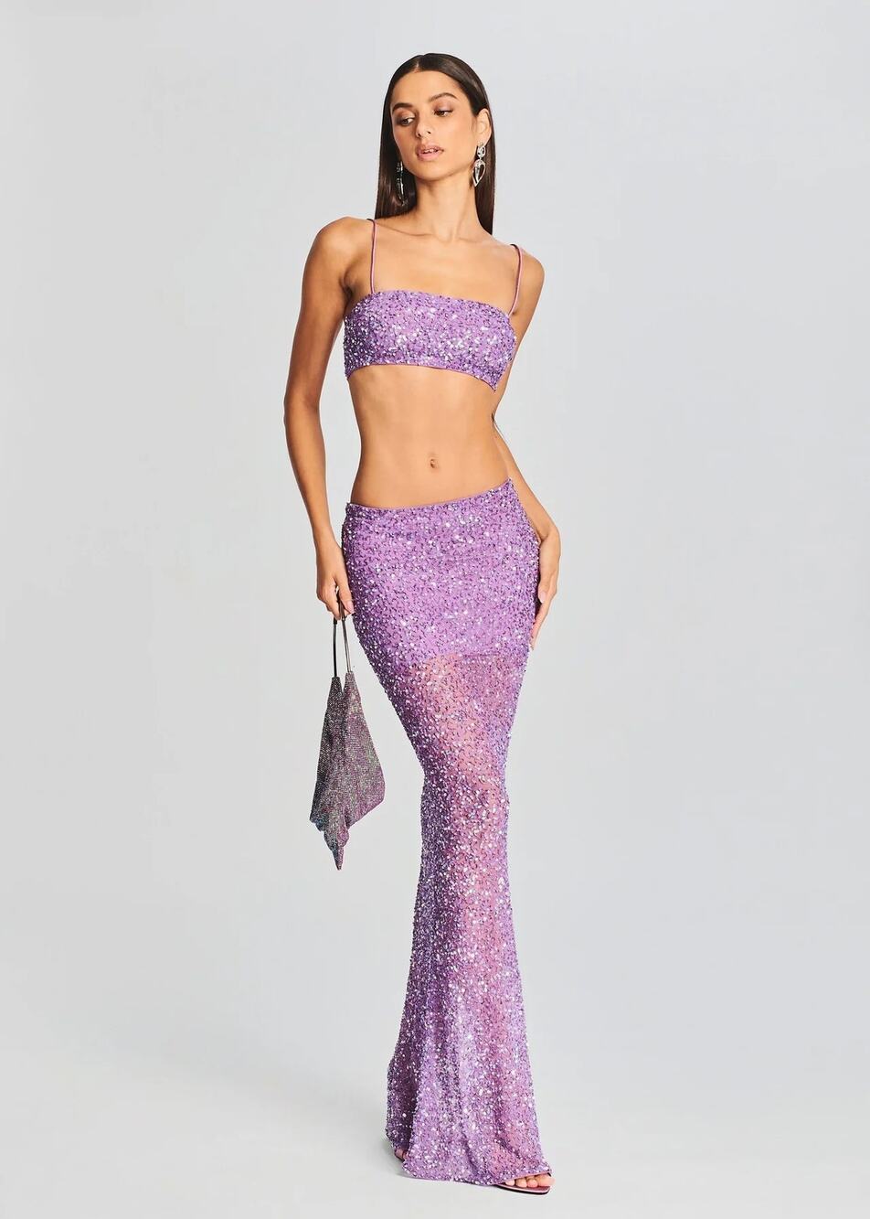 Retrofete Zahra Skirt Maxi Sequin Embellished Party Evening Formal Cocktail XS